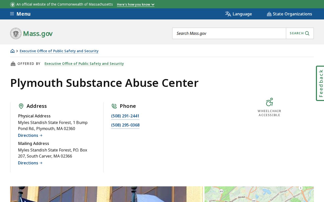 Plymouth Substance Abuse Center release status and contact